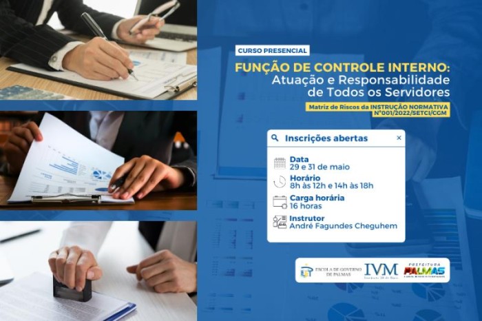 Instituto 20 de Maio está com inscrições abertas para o curso 'Função de Controle Interno'
